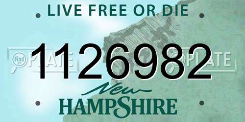 1126982 New Hampshire License Plate