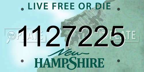 1127225 New Hampshire License Plate