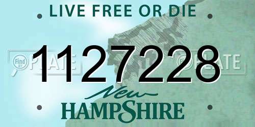 1127228 New Hampshire License Plate