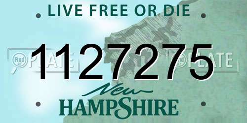 1127275 New Hampshire License Plate