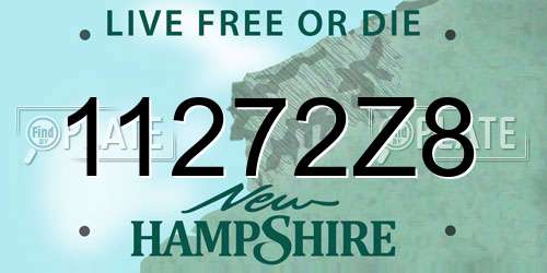 11272Z8 New Hampshire License Plate
