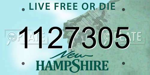 1127305 New Hampshire License Plate