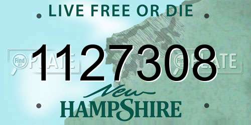 1127308 New Hampshire License Plate