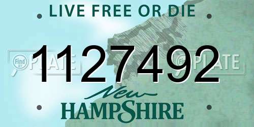 1127492 New Hampshire License Plate