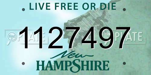 1127497 New Hampshire License Plate