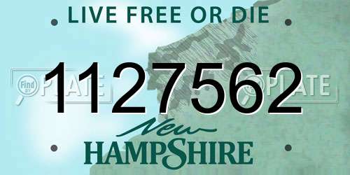 1127562 New Hampshire License Plate