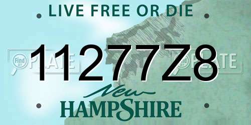 11277Z8 New Hampshire License Plate