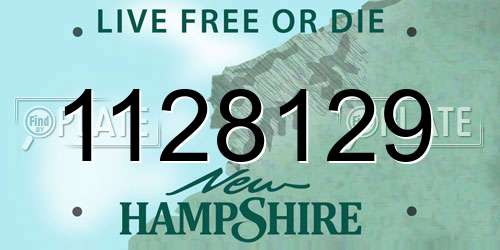 1128129 New Hampshire License Plate