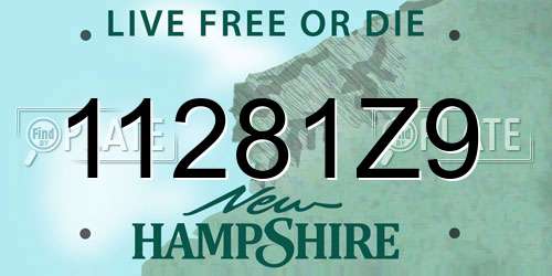 11281Z9 New Hampshire License Plate
