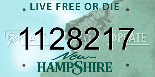 1128217 New Hampshire License Plate
