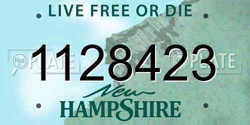 1128423 New Hampshire License Plate