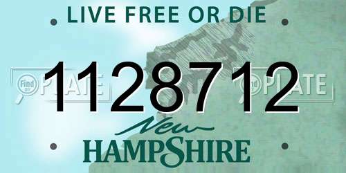 1128712 New Hampshire License Plate