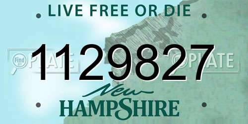 1129827 New Hampshire License Plate