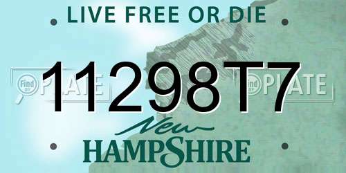 11298T7 New Hampshire License Plate