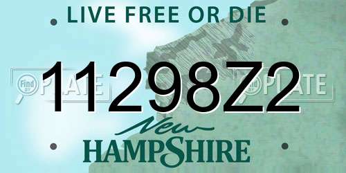11298Z2 New Hampshire License Plate