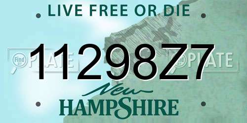 11298Z7 New Hampshire License Plate