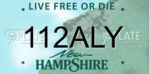 112ALY New Hampshire License Plate