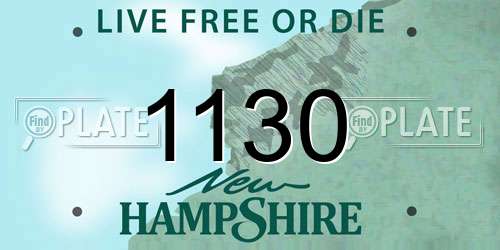 1130 New Hampshire License Plate