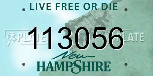 113056 New Hampshire License Plate