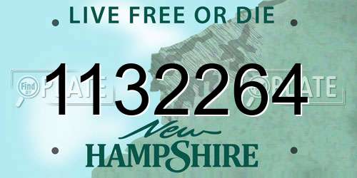 1132264 New Hampshire License Plate