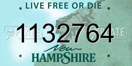 1132764 New Hampshire License Plate