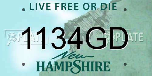 1134GD New Hampshire License Plate