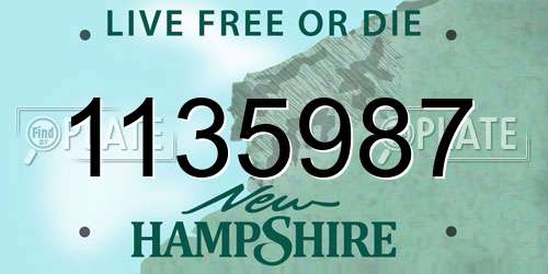 1135987 New Hampshire License Plate