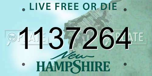 1137264 New Hampshire License Plate