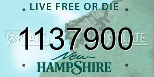 1137900 New Hampshire License Plate