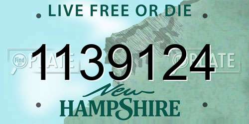 1139124 New Hampshire License Plate
