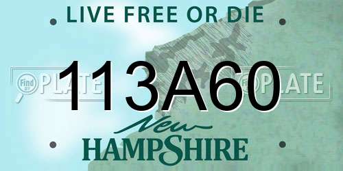 113A60 New Hampshire License Plate