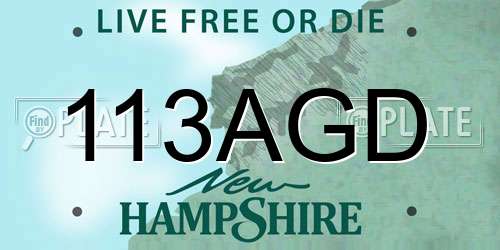 113AGD New Hampshire License Plate