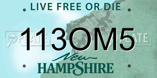 113OM5 New Hampshire License Plate