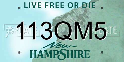 113QM5 New Hampshire License Plate
