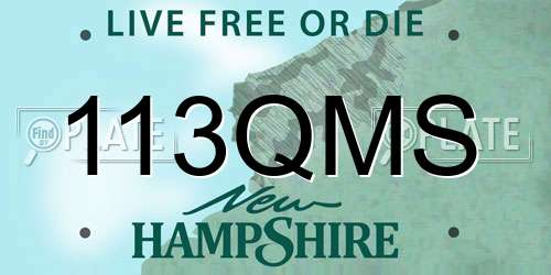 113QMS New Hampshire License Plate