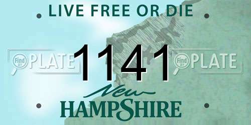1141 New Hampshire License Plate
