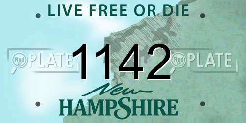 1142 New Hampshire License Plate