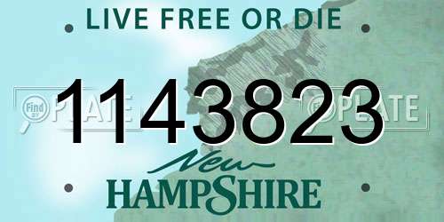 1143823 New Hampshire License Plate