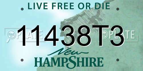 11438T3 New Hampshire License Plate