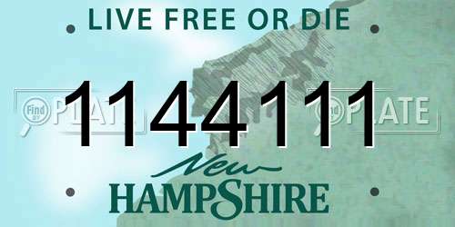 1144111 New Hampshire License Plate