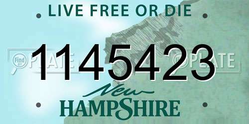 1145423 New Hampshire License Plate
