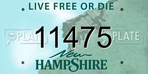 11475 New Hampshire License Plate