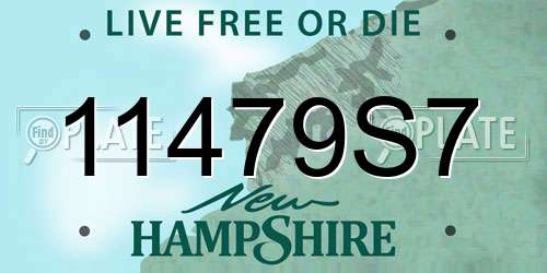 11479S7 New Hampshire License Plate
