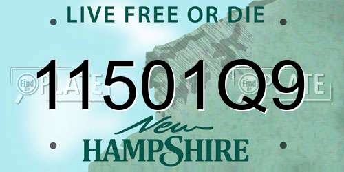 11501Q9 New Hampshire License Plate