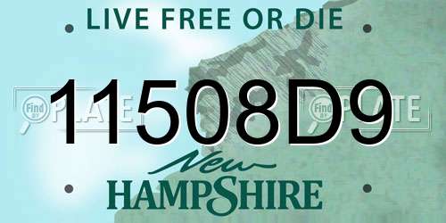 11508D9 New Hampshire License Plate
