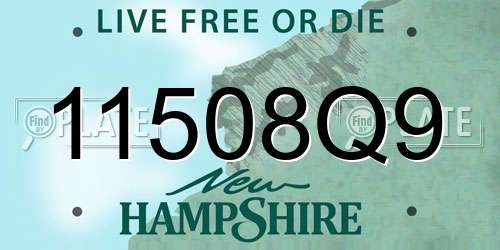 11508Q9 New Hampshire License Plate