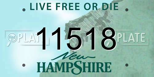 11518 New Hampshire License Plate