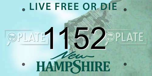 1152 New Hampshire License Plate