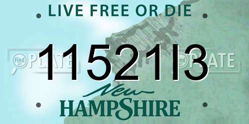 11521I3 New Hampshire License Plate