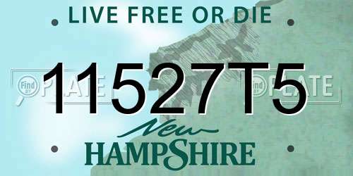 11527T5 New Hampshire License Plate